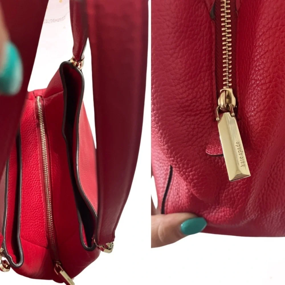 Kate Spade New York Hailey Medium Red Leather Shoulder Bag